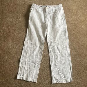 Mens white linen pants